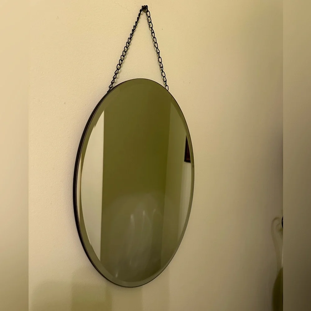 Creative Co-Op Black Oval Hanging Mirror 20 1/2”